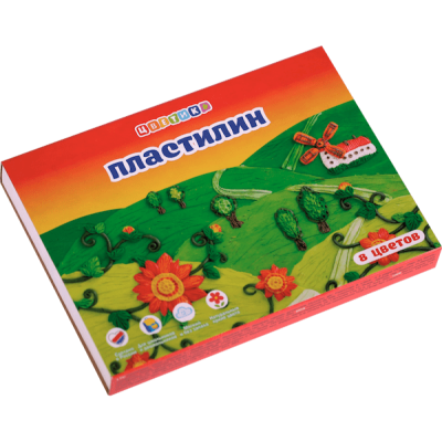 Пластилин 8 цветов, со стеком, 120 гр Невская Палитра "Цветик" 
