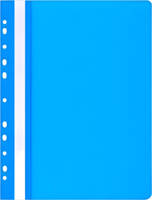 Скоросшиватель пластиковый, с перфорацией, A4, 100/170мкм, синий Office, PBS