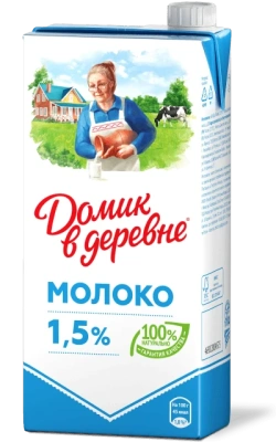 Молоко 0,95л, 1,5 % "Домик в деревне"