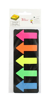 Закладки клейкие 45x25мм, 5цвx20л, стрелки, неоновые, пластиковые Pronoti