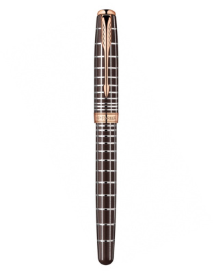 KALAM.KZ - Ручка перьевая Parker Sonnet Cisele Decal Brown PGT,  0,7 мм F, синяя 1859480