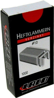 Скобы для степлера №10, 1-15л, 1000шт, оцинкованные Laco