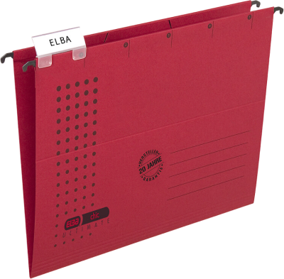 Папка подвесная A4(240x318x6мм), 230гр, красная Elba
