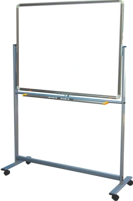 Доска магнитно-маркерная 90x120см, двухсторонняя, алюминиевая подставка, 4колеса, Foska