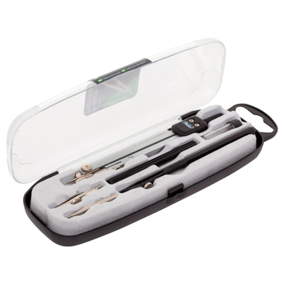 Готовальня набор чертёжных принадлежностей , 6 предметов №2, в пластиковом пенале"Hatber"