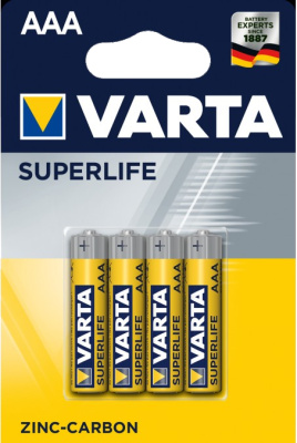 Батарейка AAА, 1.5V, (блистер 4шт) Varta Superlife Micro R03/P