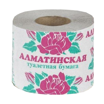 Бумага туалетная 1но-слойная, "Алматинская" со втулкой, Карина