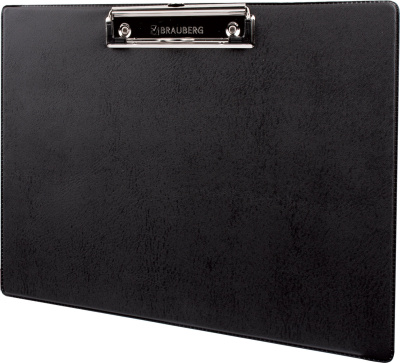 KALAM.KZ - Планшет А4, с прижимом, горизонтальный, 31,8х22,8см, ПВХ, черный Brauberg