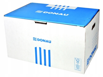 Архивный короб, 555x360x315мм, картон, белый/голубый Donau, PBS