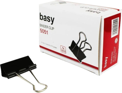 Зажим 51мм, для бумаги, черный BASY 