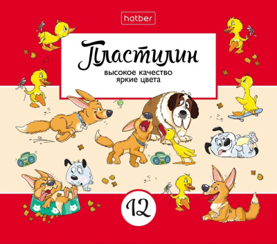Пластилин 12 цветов, 180гр, со стеком, серия "Веселые истории""Hatber",