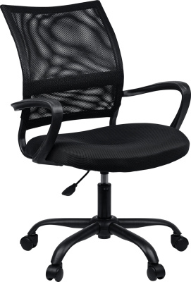 Кресло офисное "Cargo MG-391", пятилучие металлическое,  до 130 кг, ткань/сетка, черное, "Brabix"