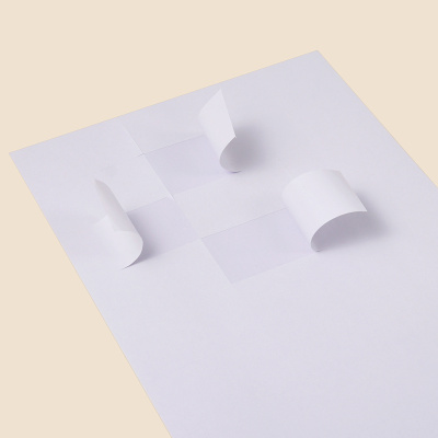 Наклейки на 1, А4, 210x297мм, 100л, белые Foska