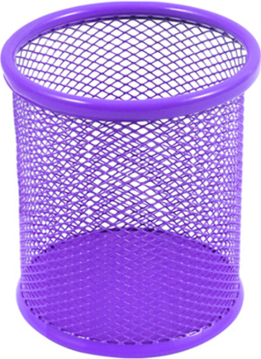 Стакан для ручек, 90x100мм, металл, фиолетовый Foska