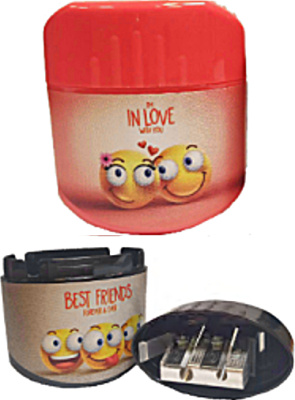 Точилка 2 отверстия, с контейнером,форма прямоугольная, металл., пластик, KUM