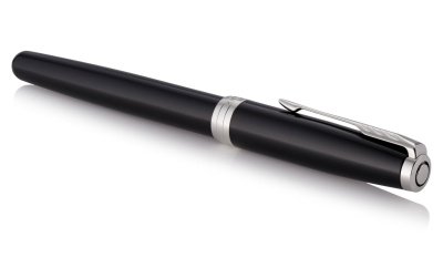KALAM.KZ - Ручка роллерная Parker Sonnet Premium Lague Deep Black CT, 1,0 мм М, черная S0808820