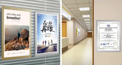 KALAM.KZ - Рамка магнитная, А4, настенная, самоклеющаяся, серебристая Foska