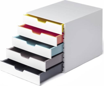 Бокс с выдвижными лотками, 292x280x356мм, 5лотков, белый пластик Durable