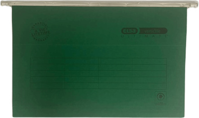 Папка подвесная FC(240x360(388)мм), 230гр, зеленая Elba