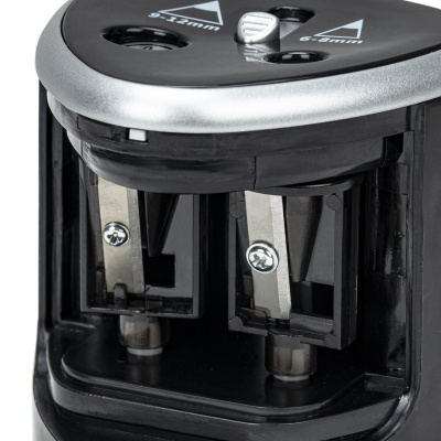 KALAM.KZ - Точилка электрическая, 2 отверстия, с контейнером, черная Brauberg