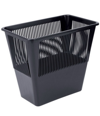Корзина для бумаг 12л, прямоугольная, сетчатая, черная Стамм