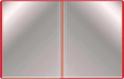 KALAM.KZ - Папка с файлами, 80 файлов, А4, 0.800мкр., пластик красная Бюрократ