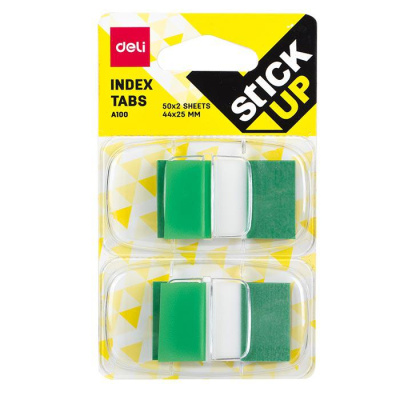 Закладки клейкие 44x25мм, 100л, пластиковые, ассорти Deli