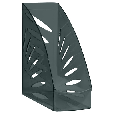 Лоток вертикальный А4, 110мм, тонированный черный Стамм Тропик