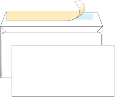 Конверт 110х220мм,75гр,без окна,белый,с отрывной полосой по длинной стороне Office, PBS