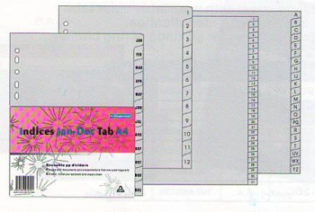KALAM.KZ - Разделитель 1-12, А4, 13л, пластик, серый Bindermax