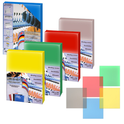 Обложка для переплета, А4, 200микр, пластиковая, прозрачная синяя ProfiOffice