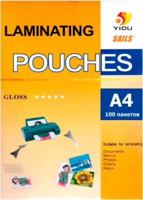 Пленка для ламинирования А4, 150микр, глянцевая, 100шт Yidu