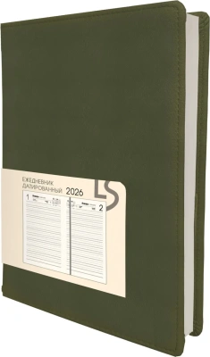 Ежедневник А5, датированный, 176л., иск кожа, Maple, оливковый, Эксмо