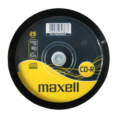 Диск CD-R Maxell 52x700MB. 80мин, шпин.25шт,