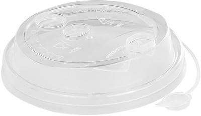 Крышка к стакану бумажному d -80 прозрачная с питейником (50 шт в уп)