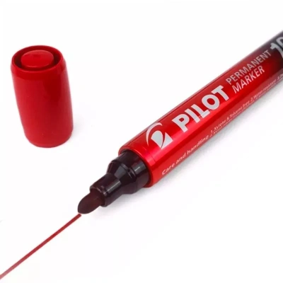 KALAM.KZ - Маркер перманентный, 1.0мм, круглый наконечник, красный Pilot