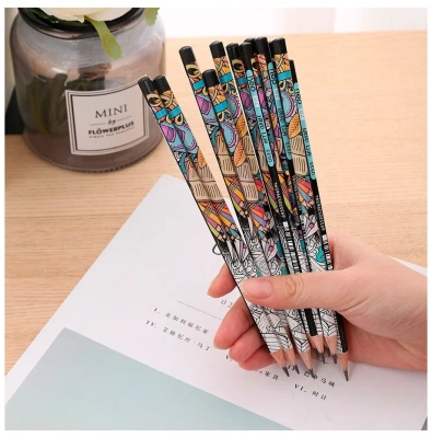 KALAM.KZ - Карандаш простой 2B, без ластика,шестигранная форма, заточенный "Arti Graff" Deli