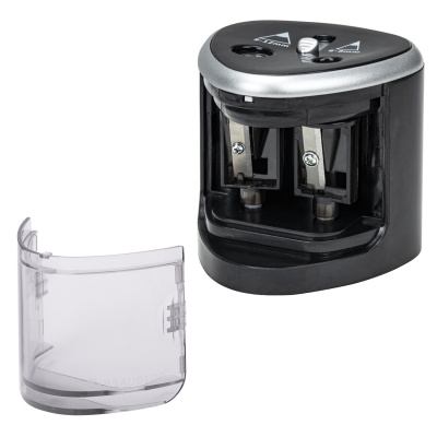 KALAM.KZ - Точилка электрическая, 2 отверстия, с контейнером, черная Brauberg