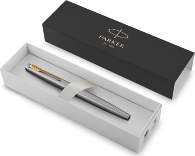 KALAM.KZ - Ручка перьевая Parker Jotter Stainless Steel GT, 1,0 мм M, синяя 2030948