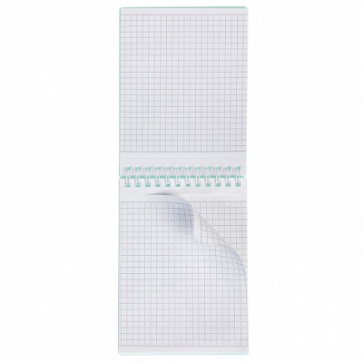 Блокнот  80л, А6, клетка, на гребне, пластиковая обложка, серия "Canvas - Бирюза","Hatber"