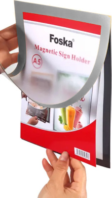 KALAM.KZ - Рамка магнитная, А4, настенная, самоклеющаяся, серебристая Foska