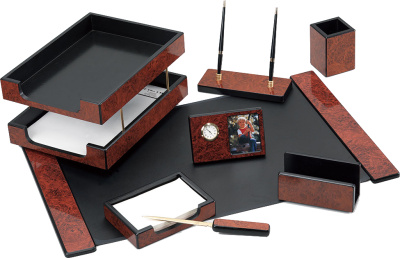 Набор настольный 8 предметов, дерево, коричневый мрамор Good Sunrise