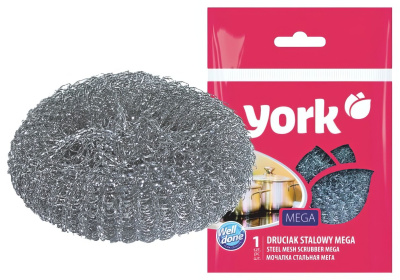 Губка для мытья посуды 1 шт в уп. металлическая Mega