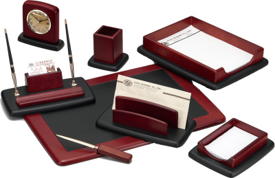 Набор настольный 8 предметов, кожа/дерево, махагон Good Sunrise