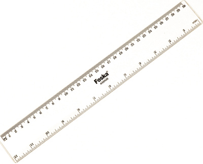 Линейка 30см, прозрачная, пластик Foska