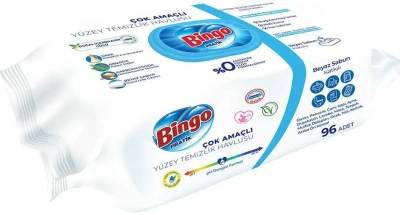 KALAM.KZ - Салфетки влажные 96 шт, в уп, универсальные, "Белое мыло" Bingo