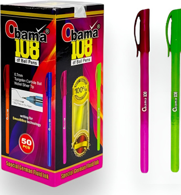 Ручка шариковая, 0.7мм, синяя, корпус ассорти Obama 108