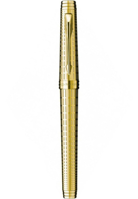 KALAM.KZ - Ручка роллерная Parker Premier Deluxe Graduated Chiselling GT, 0,5 мм F, черная S0887950