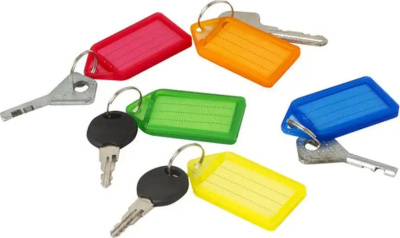 KALAM.KZ - Брелок для ключей, 20 шт, 55*29 мм, инфо-окно, пластик, цветной Brauberg