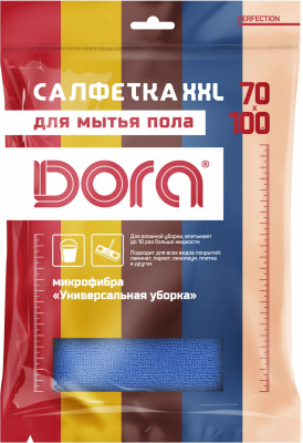 Тряпка для пола 70*100см, микрофибра 1 шт. синяя, "Dora"